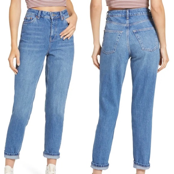 🌟Topshop High Waist Light Denim Mom Jeans🌟 - Picture 1 of 9